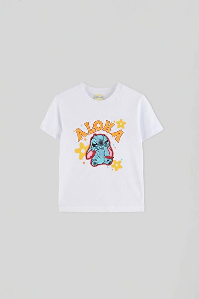 TRENDYOLKIDS Tricou tricotat cu imprimeu alb TKDSS26TS00047