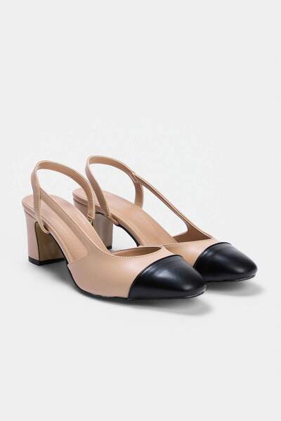 TRENDYOL SHOES حذاء نسائي بكعب كلاسيكي 6 سم لون نيود TAKAW27TO00010