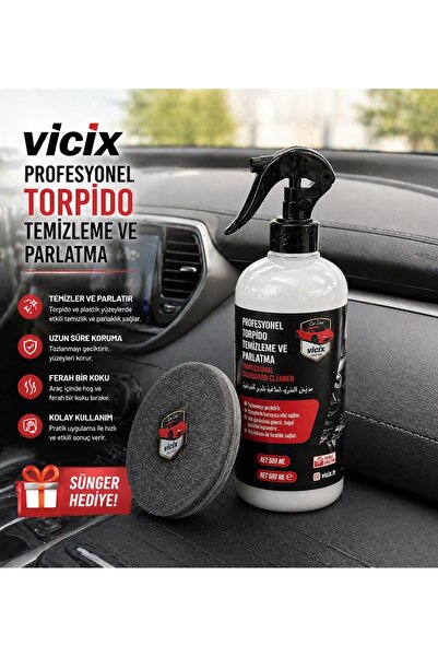 ROX KİMYA TORPİDO TEMİZLEME PARLATMA 500ml + SÜNGER HEDİYE