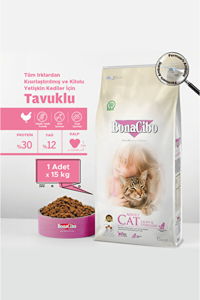 BonaCibo Adult Cat Light & Sterilised 15 Kg Kısırlaştırılmış Kediler için Yet...