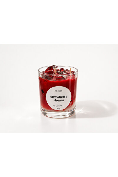 LuceStudio Bardak mum / Strawberry Dream Bardak Mum, Jel & Soya Mum 280 gr