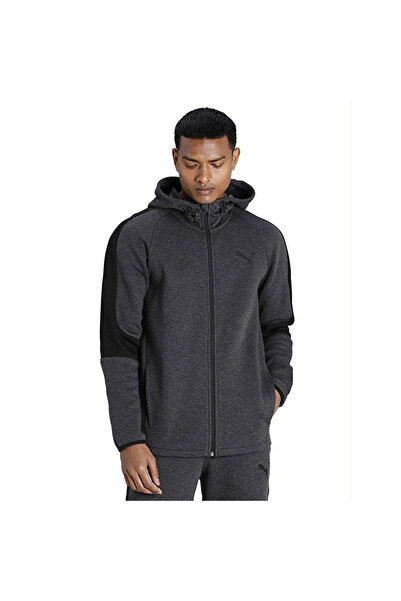 Puma Ανδρικό casual μπουφάν Evostripe Core Fz Hoodie 58581207   Γκρί