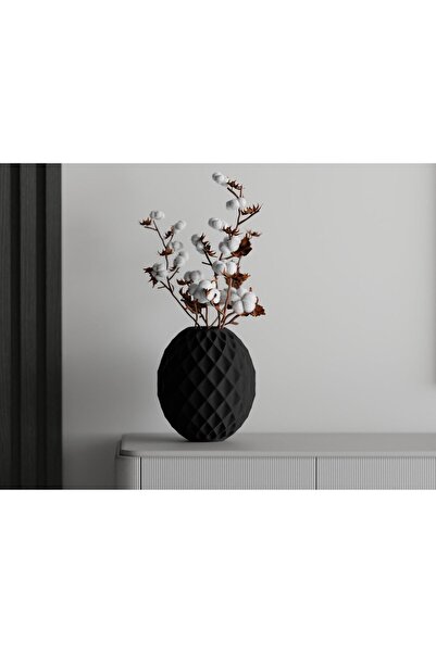 Sani Vază decorativă, Cristal 121 x 121 x 140 mm, Negru mat