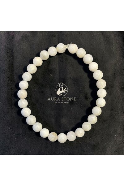 AURA STONE سوار من حجر القمر 6 ملم من الحجر الطبيعي