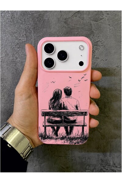 ALYACEPSTORE CASE حافظة وردية اللون متوافقة مع آيفون 17 برو بتصميم رسم بالقلم...