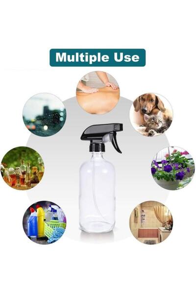 BİOONDE Çok Fonksiyonlu Şeffaf Sprey Şişesi 500 ml Tetikli Sprey Bidonu Su Ka...