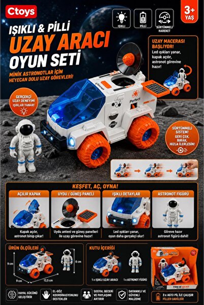 ctoy CTOYS Işıklı ve Pilli Figürlü Uzay Aracı Oyun Seti (CTOY-261-3)