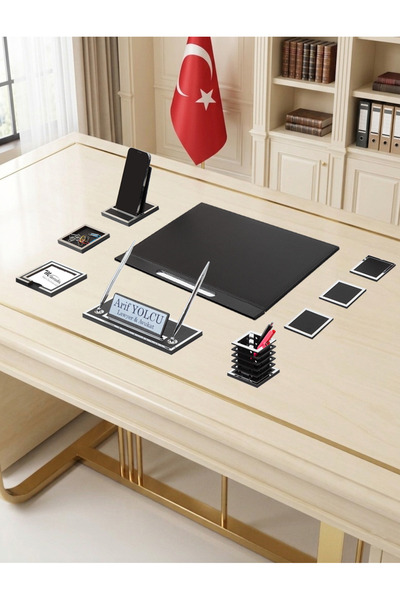 Makroofis Lina Desk Mat Set 10 Pieces Black