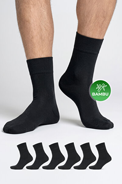 Go With 6'lı Bambu Premium Siyah - Renkli Dikişsiz Kutulu Nefes Alabilir Klas...