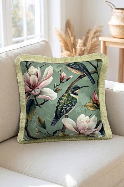 Alseko Concept Husă de pernă decorativă pătrată de 43x43 cm cu ciucuri crem