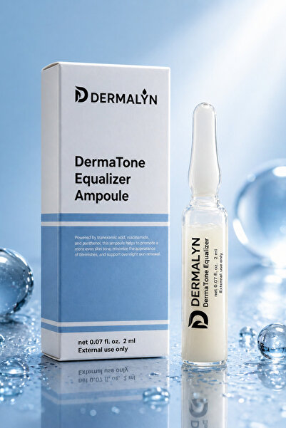 DERMALYN 1 Adet Leke Karşıtı Melatonin & Traneksamik Asit İçeren Cilt Aydınlatıcı Ampul Serum Dermaroller