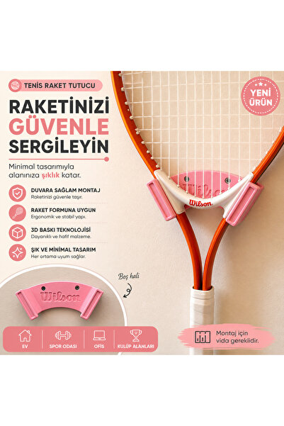 3B Duvara Monte Çok Amaçlı Tenis Raketi Tutacak & Askı Aparatı – 3D Baskı