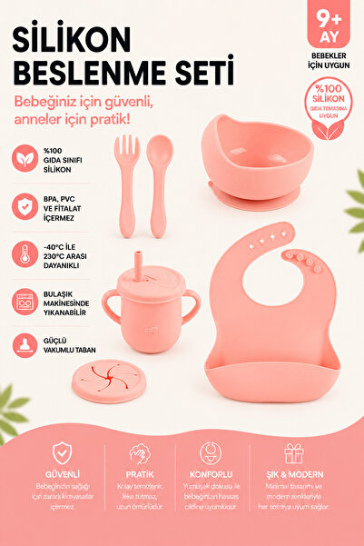 jojobebek Silikon Vakumlu Kase, Silikon Çatal-kaşık, Silikon Pipetli Bardak, ...