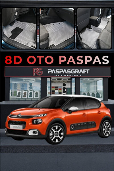 PASPASGRAFT CITROEN C3 2016-2025 Açık Gri 8D Prestige Premium Havuzlu Deri Ot...