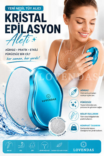 Lovendas Kristal Tüy Alıcı Epilasyon Aleti Epilatör - Acısız Ağrısız Anında T...
