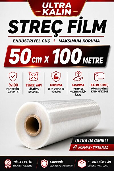 OPTİMEX 50CM. * 100 METRE PALET STREÇ FİLM KALIN EKSTRA DAYANIKLI EŞYA SARMAK...