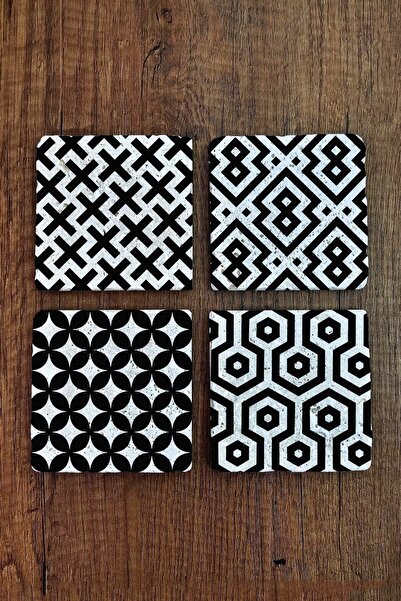 Begoloni Stone Decor طقم قواعد حجرية مكون من 4 قطع - نمط بلاط 10x10 سم