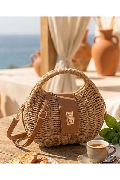 Virabio leather products Aura Örgülü Deri Detaylı Mini Çanta