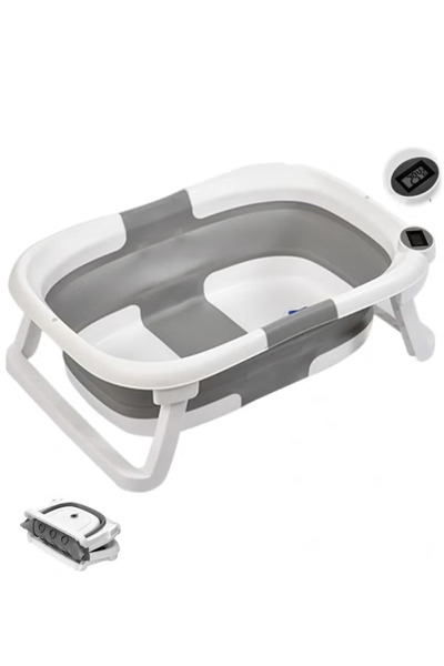 Arabest Collapsible Baby Bathtub with Thermometer – Bathtub + Baby tub Sling ...