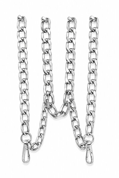 vollen yarn Silver Gray Anti-Tarnish Metal Purse - Chain Flat, 120 cm