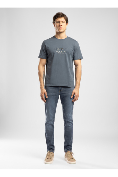 Lee Cooper Füme Erkek Regular Fit Logo Baskılı T-Shirt 262 LCM 242012 DESAVY TAŞ