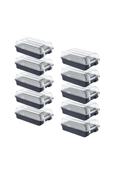 Smartware Set de 10 cutii de depozitare pentru pantofi, 5 pentru femei și 5 p...