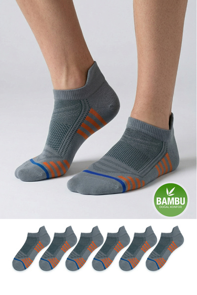 Go With 6'lı Bambu Gri Desenli Dikişsiz Nefes Alabilir Kutulu Kısa Spor Koşu ...