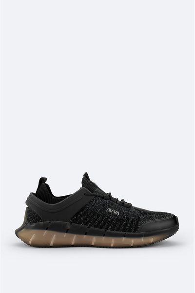Avva Men's Black Flexible Sole Sneaker A32y8002