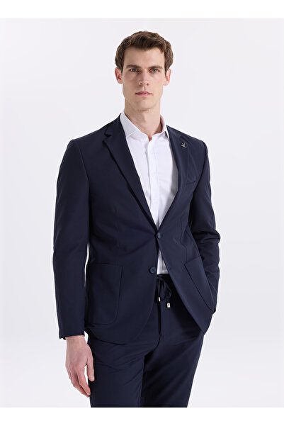 Fabrika Lacivert Erkek Slim Fit Çizgili Ceket NAPOLİ- FT- 2A
