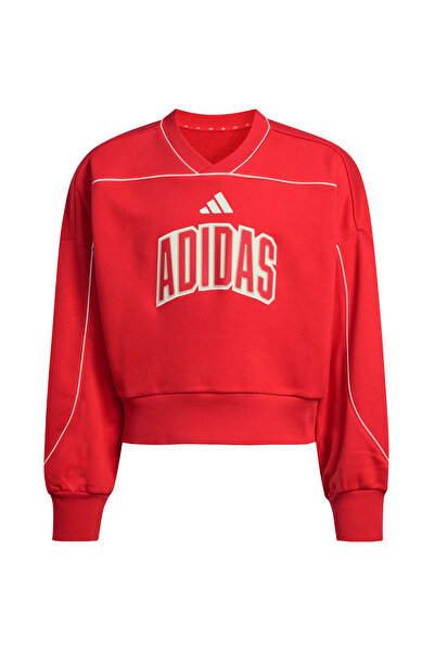 adidas Kırmızı Kız Çocuk Baskılı Sweatshirt KD3451 JG STD SWT