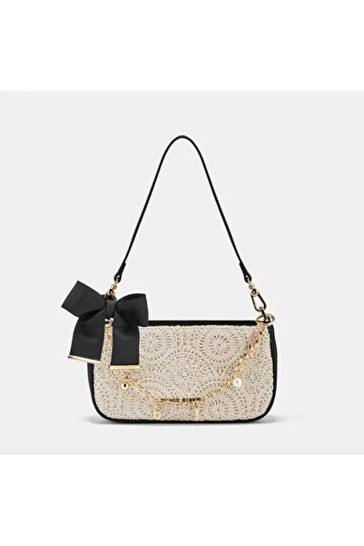 Black Ribbon Chain Kadın Baget Çanta