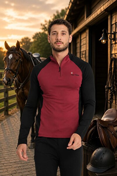 PEUR RIDER SHOP Tricou cu mânecă lungă pentru bărbați, cu mânecă lungă, cu fe...