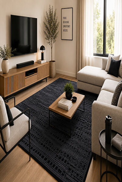 Prestij Home TEKSTİL Şönil Yıkanabilir Pamuk Kilim Salon Koridor Mutfak Halıs...