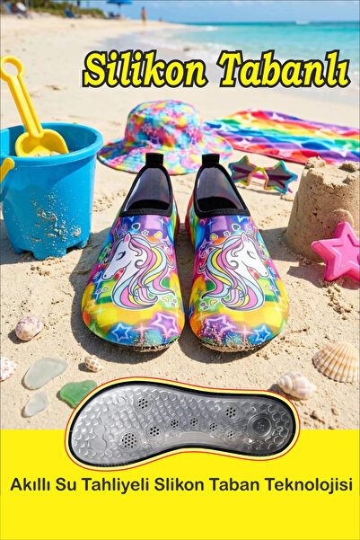 Sea&Blue Unicorn Non-Slip Silicone Sole Sea Shoes - Flexible Beach and Pool S...