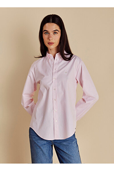 BROOKS BROTHERS Pembe - Beyaz Kadın Gömlek BBSS26FSH024