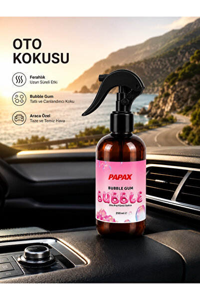 interfab BUBBLE GUM - Papax Sakız Oto Parfümü Sprey Araç Kokusu 250 ML