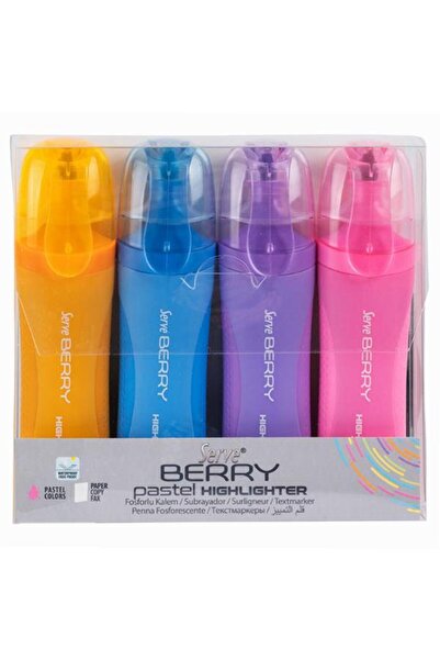 Serve Berry Pastel Fosforlu Kalem 4lü