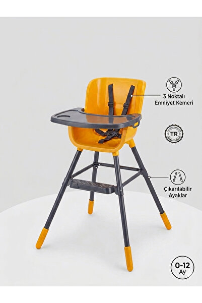 Tokyo Baby Feeding Chair Yellow-gray