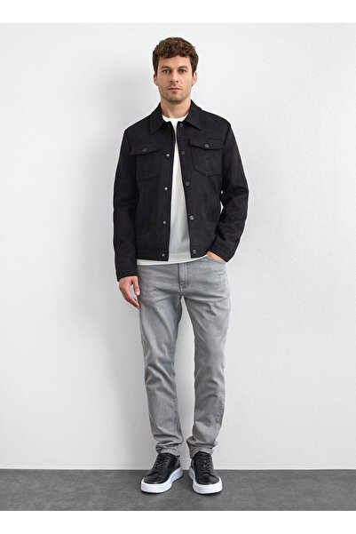 Back And Bond Black Men's Regular Fit Coat B35W60050