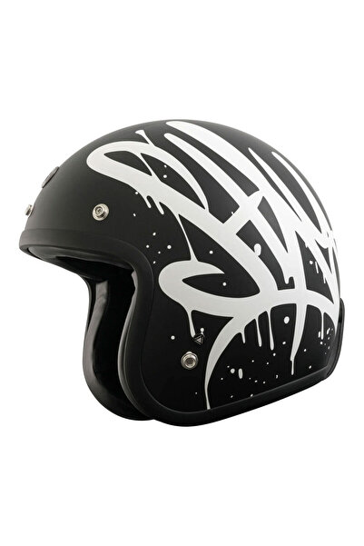 TORC T-50 Del Mar Wild One Açık Motosiklet Kaskı Mat Siyah Gri