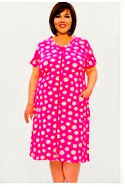 Nu Pink robe/gown with zipper and short sleeves