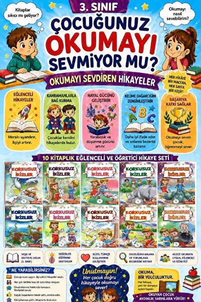 5 Renk Yayınları 3.Sınıf Okumayı Sevdiren 10 lu Hikaye Seti - 6 (48 sayfa)