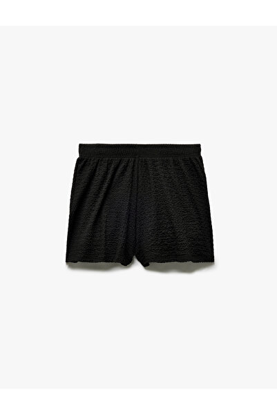Koton Regular Fit Beli Lastikli Dokulu Mini Şort
