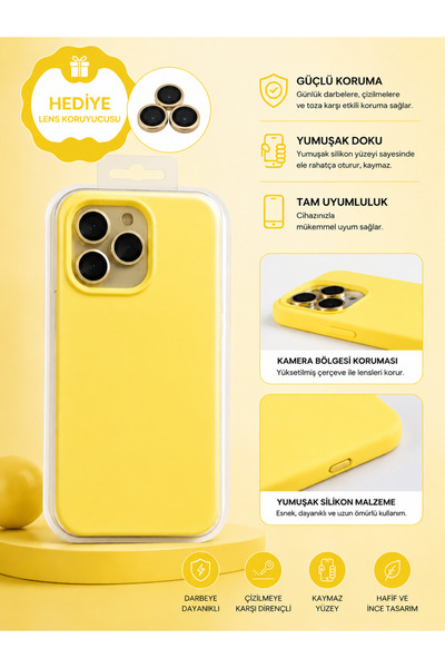 HYPERSOFT Iphone 14 Pro (6.1 inç) Uyumlu İçi Kadife Dışı Leke Tutmaz Premıum ...