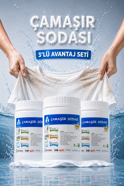 BADEX ORGANİK LUCİDA CLEAN ÇAMAŞIR SODASI 3 LÜ PAKET Doğal Temizlik, Leke Sök...
