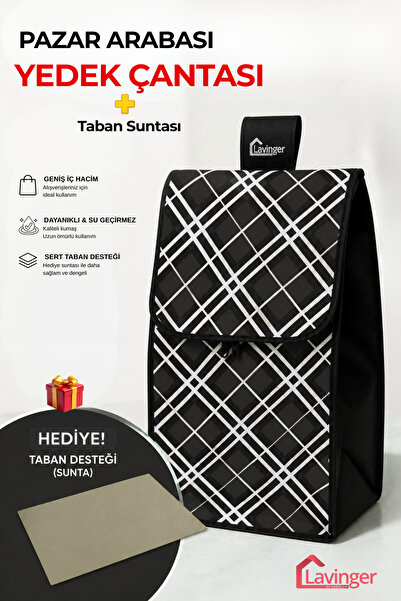 LAVİNGER Pazar Arabası Yedek Çantası Taban Suntası Hediye !
