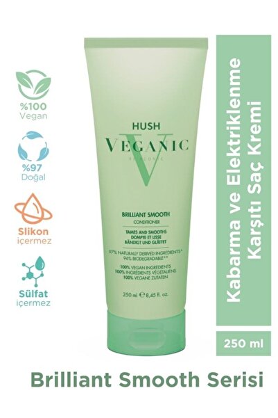 HUSH Veganic Brilliant Smooth Kabaran Saçlar İçin Pürüzsüzleştirici Saç Kremi...
