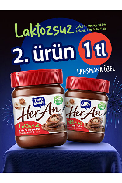 TrioMove Her An Kakaolu Fındık Kreması 300 gram Laktozsuz