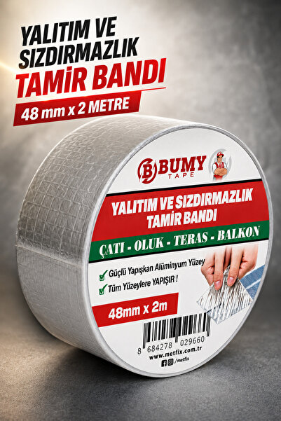 BUMY Çatı İzolasyon (48 mm X 2 MT) Su Sızdırmazlık Geçirmez Yalıtım Çamur But...