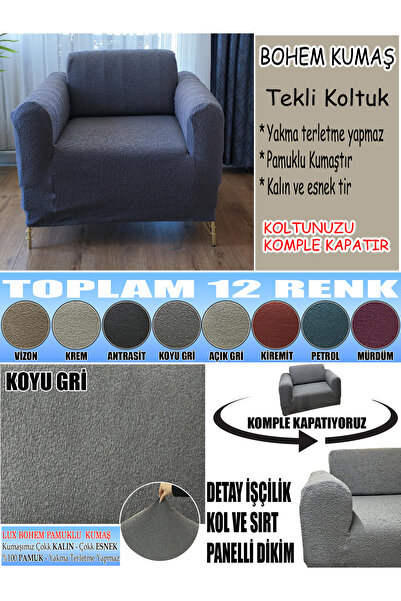 İLYEVTEKSTİLİ Bohem Cotton Fabric for Single Complete Dressing Room and Armch...